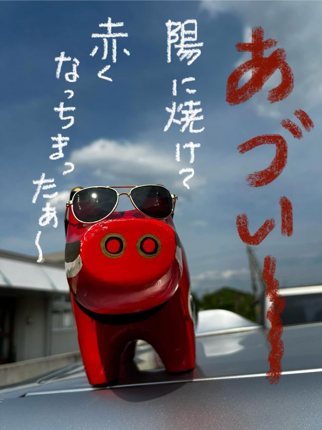 「赤べこ日記」

ふぐぅすま
☀️あづいぞぉ〜い(暑い)

#まる福 #赤べこ #太陽 #夏