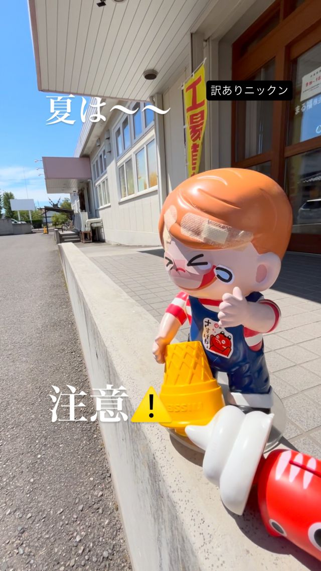 「赤べこ日記」

☀️訳ありニックン編☀️

この気持ち…
　分かるぅぅぅ〜🫩😭

皆さま
お気をつけてくださいね🥹

#まる福 #赤べこ #ソフトクリーム